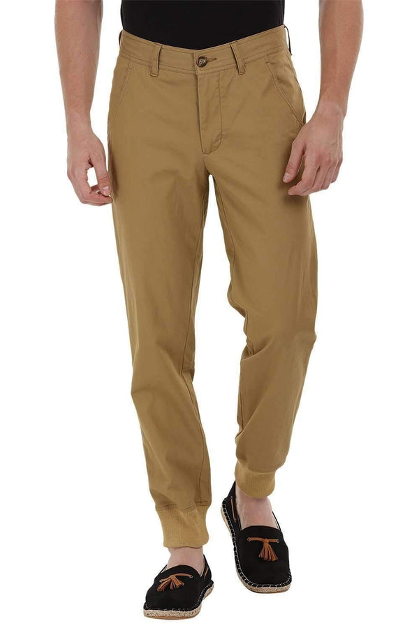 Khaki Cuff Jogger Twill Pants