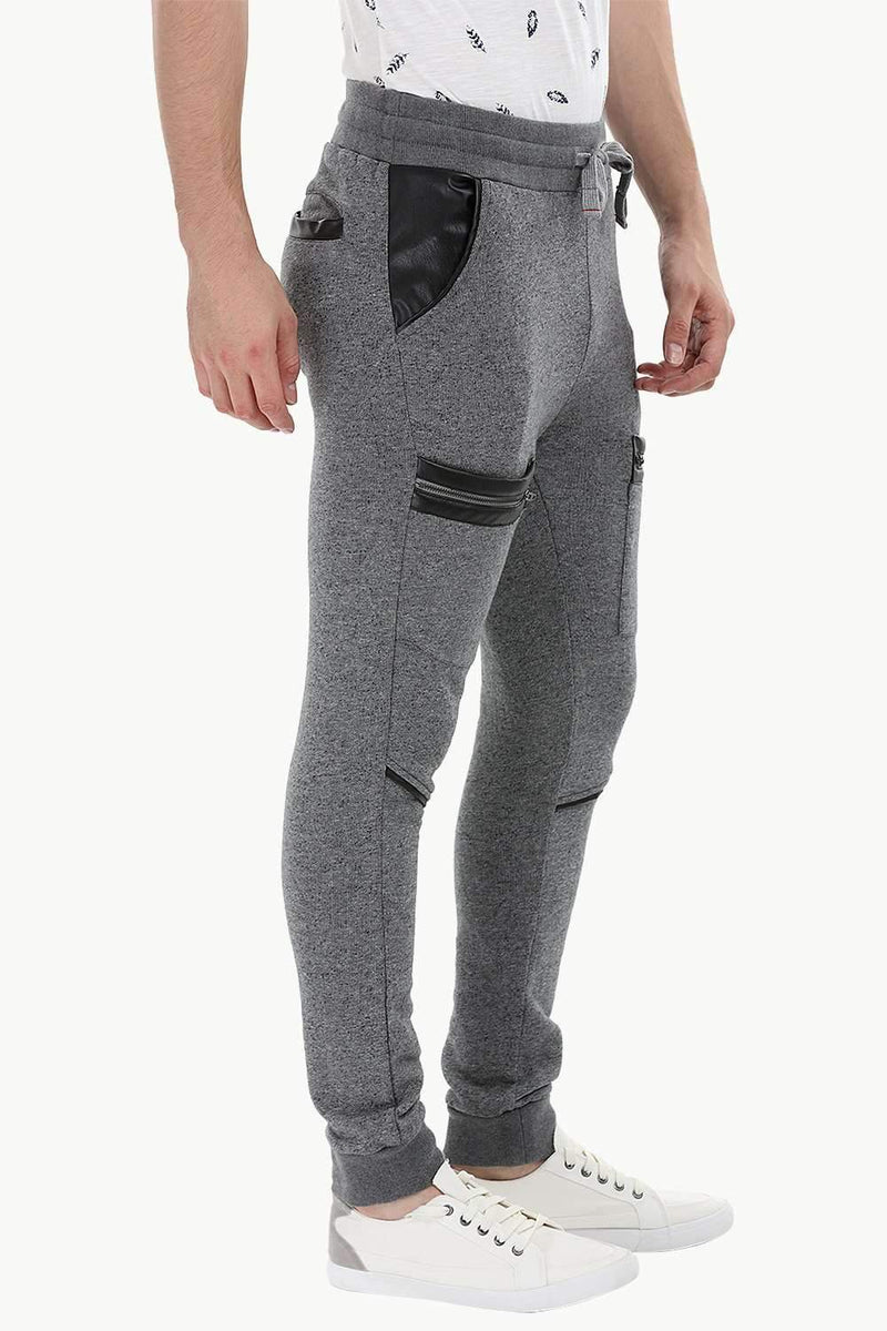PU Patched Cuff Joggers