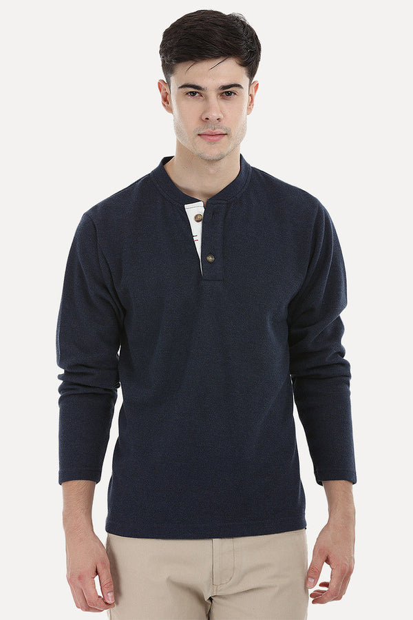 Knit Sports Henley Sweatshirt