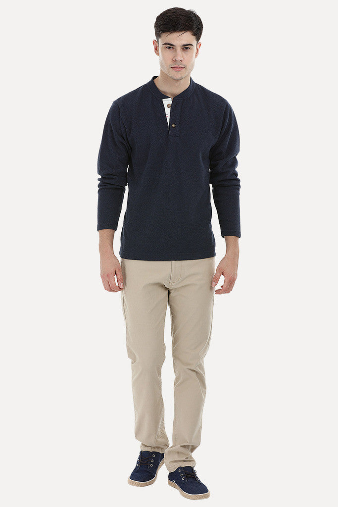 Knit Sports Henley Sweatshirt