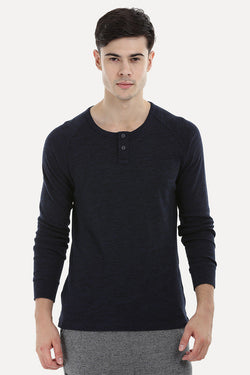 Knitted Henley Casual Sweatshirt