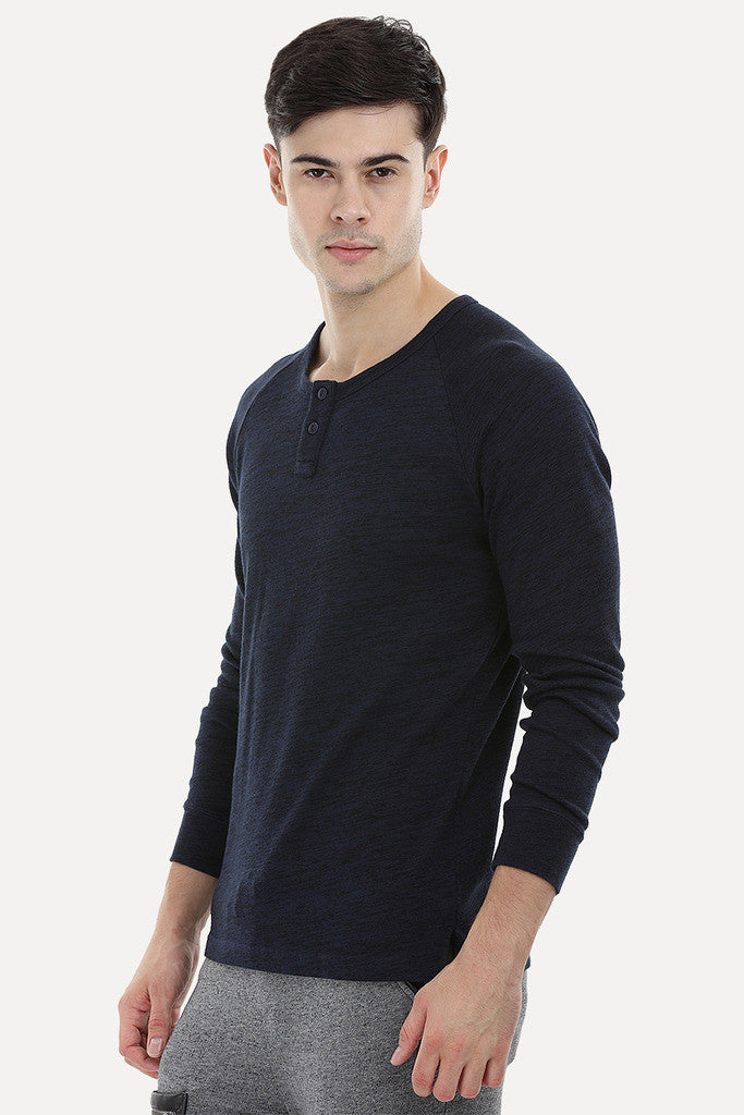 Knitted Henley Casual Sweatshirt