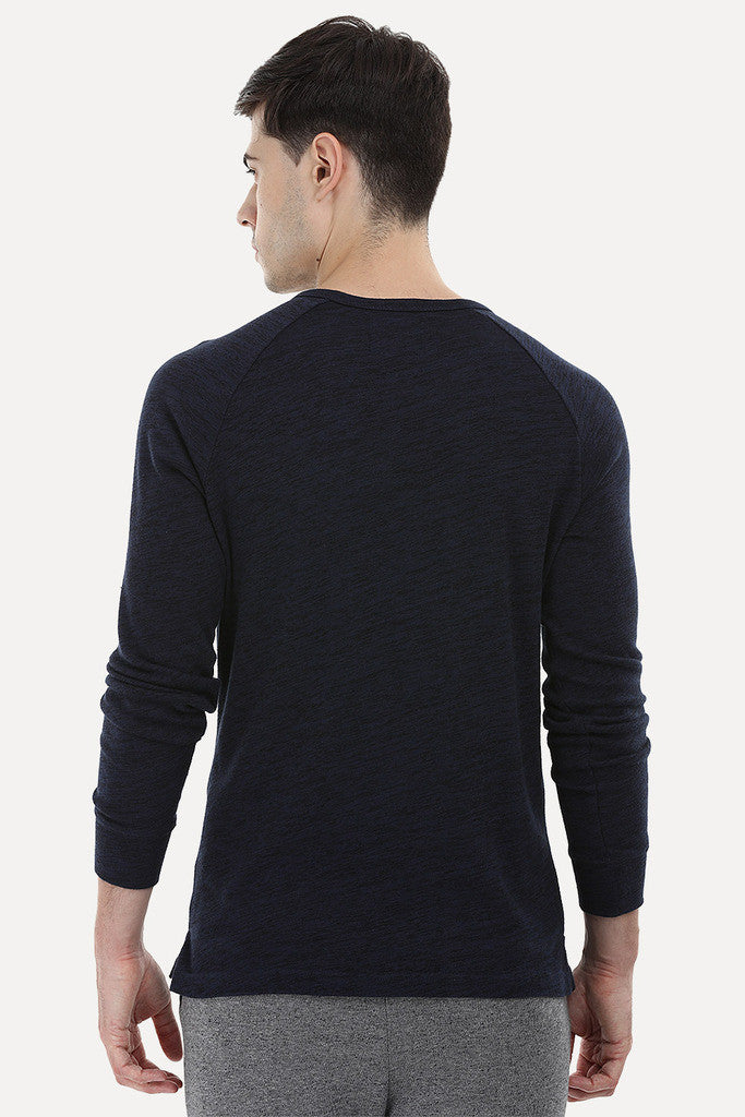 Knitted Henley Casual Sweatshirt