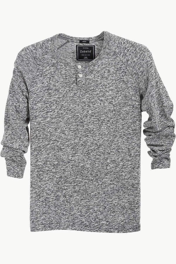 Knitted Henley Casual Sweatshirt