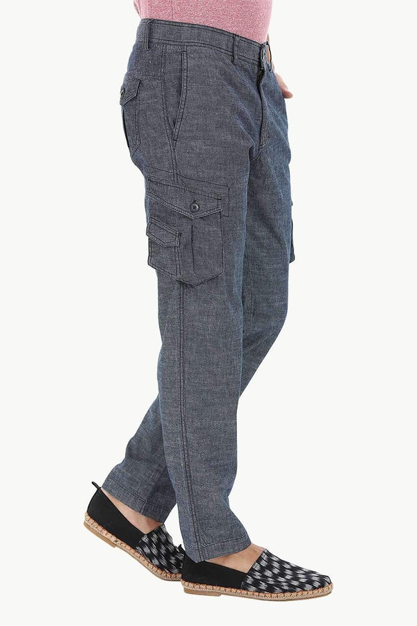 Light Indigo Denim Cargo Pants