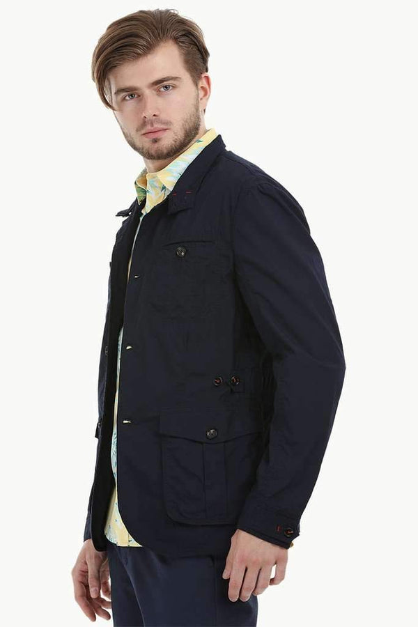 Lightweight Navy Buttoned Jacket