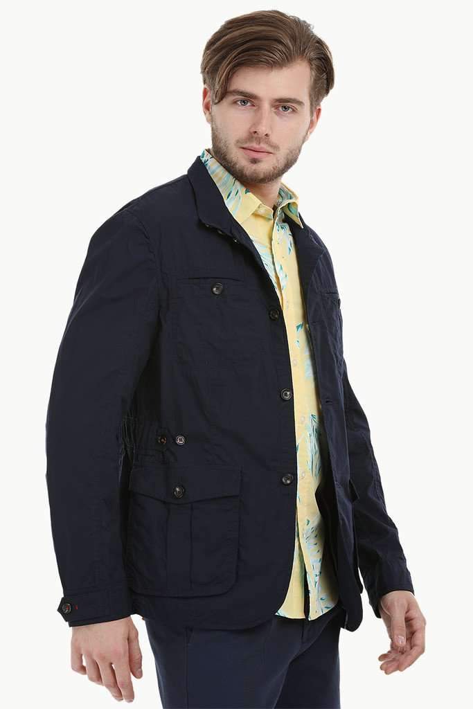 Lightweight Navy Buttoned Jacket
