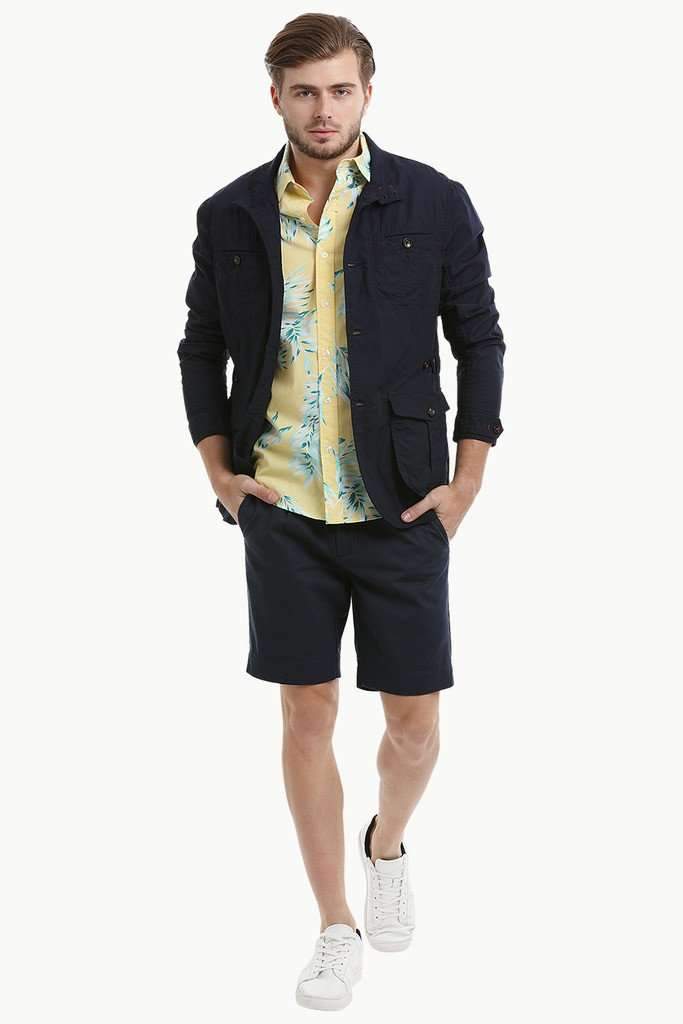 Lightweight Navy Buttoned Jacket