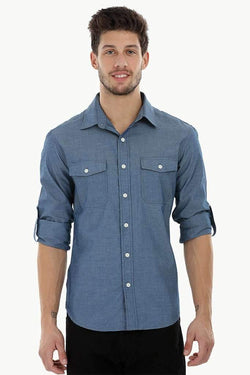 Long Sleeve Quilted Patch Shirt