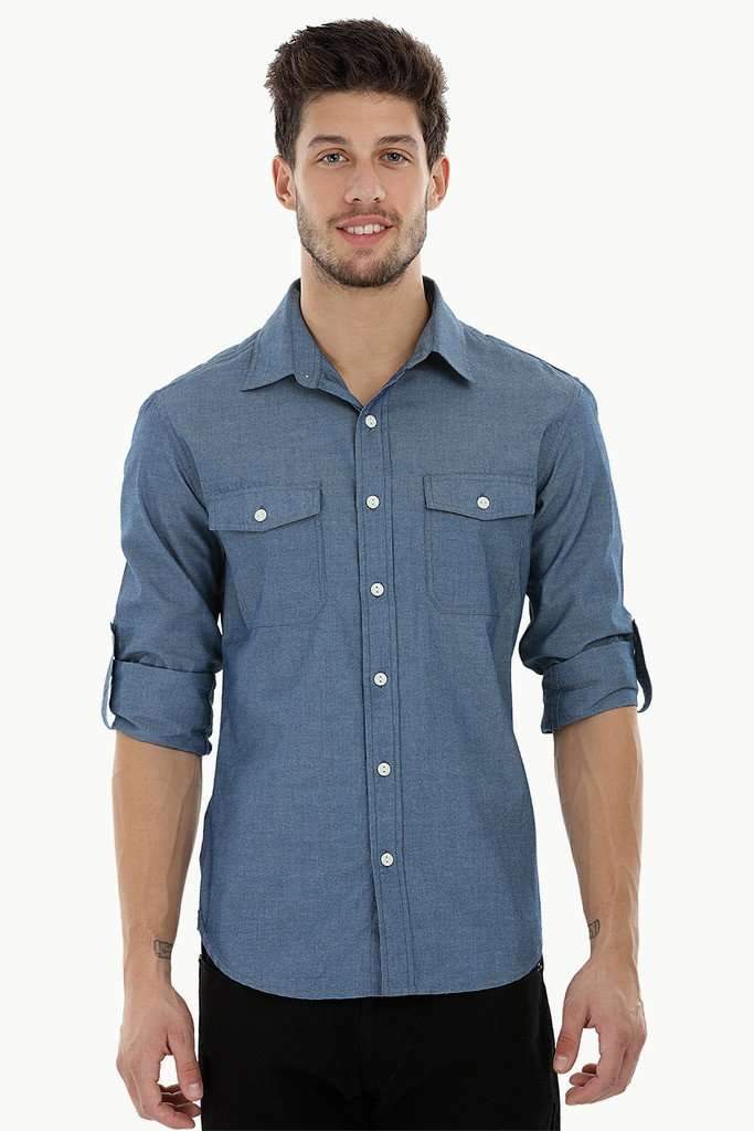 Long Sleeve Quilted Patch Shirt