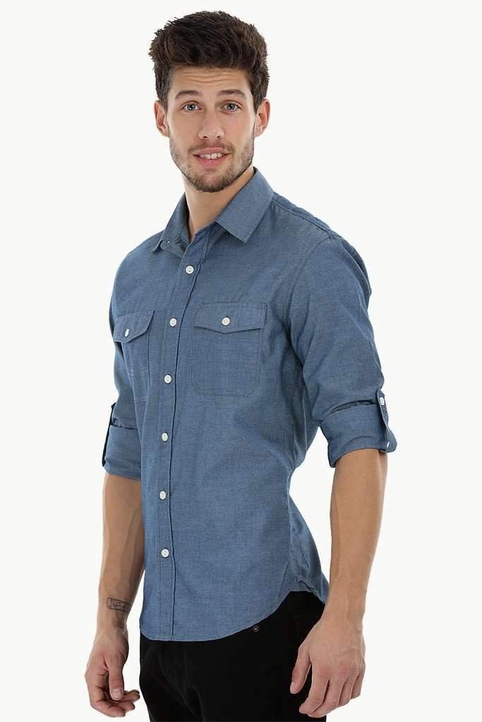 Long Sleeve Quilted Patch Shirt