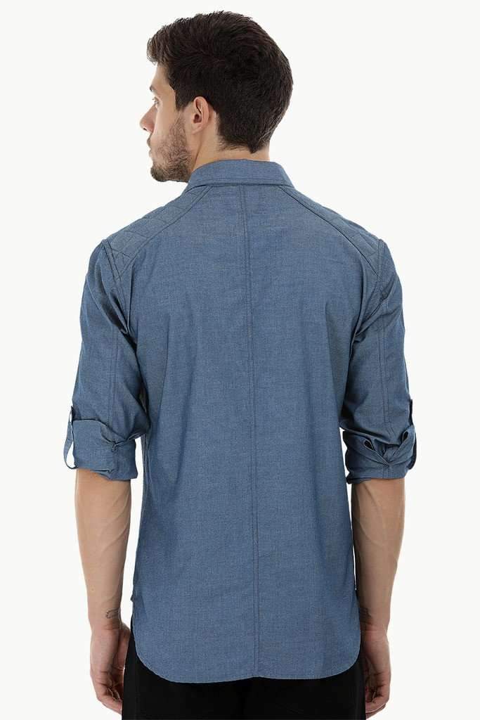 Long Sleeve Quilted Patch Shirt