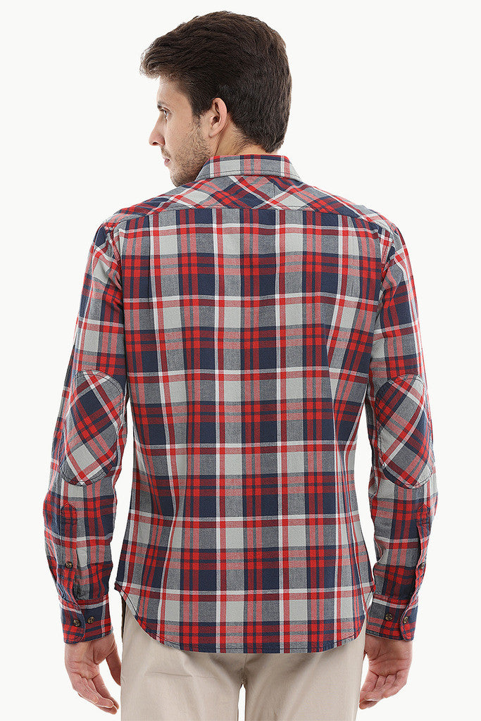 Madras Plaid Yarn Dye Spread Collar Shirt