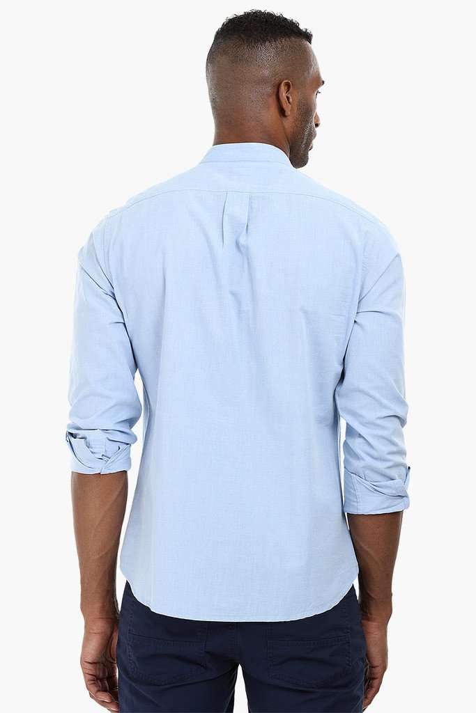 Mandarin Collar Solid Cotton Shirt