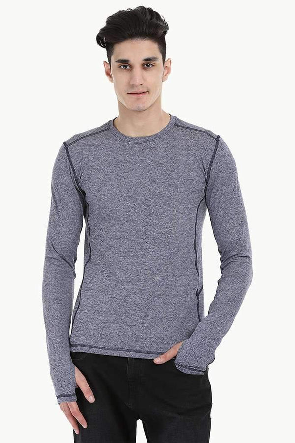 Melange Performance Wear Stretch Tee With Thumb Hole