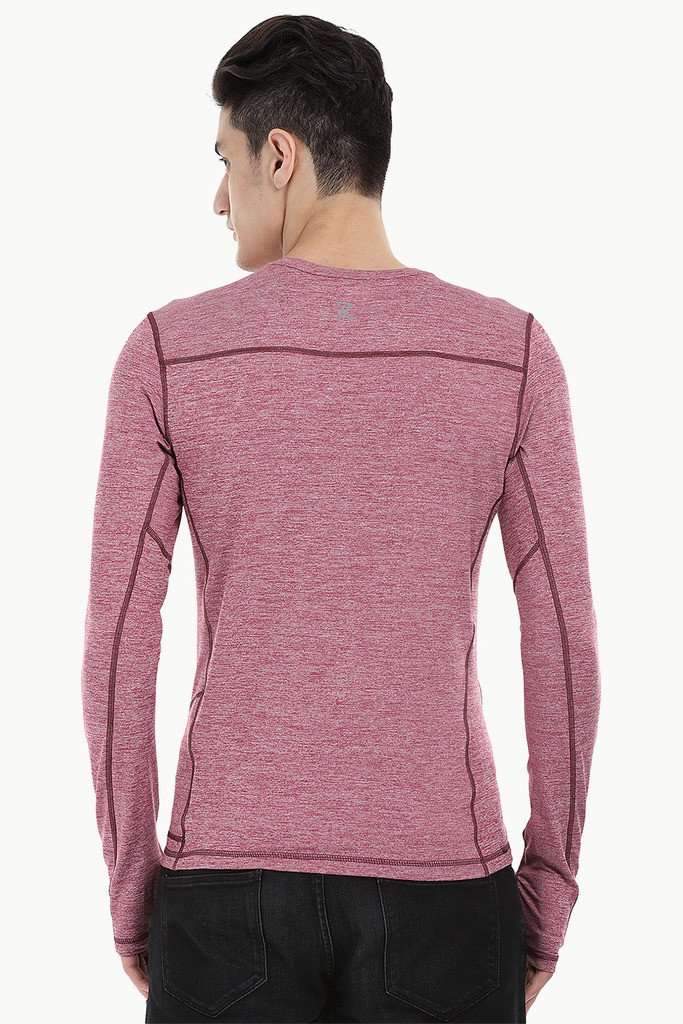 Melange Performance Wear Stretch Tee With Thumb Hole