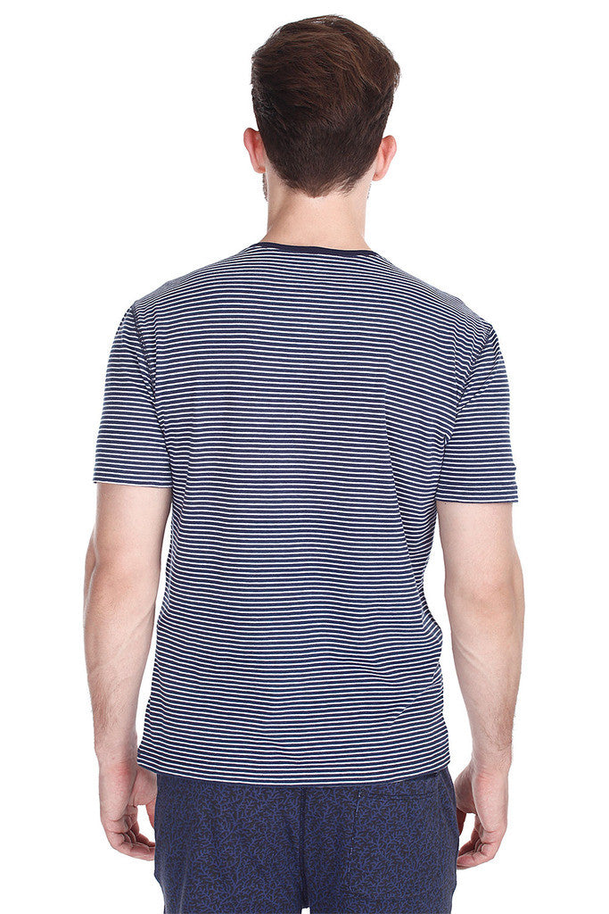 Melange Striped V Neck T-Shirt