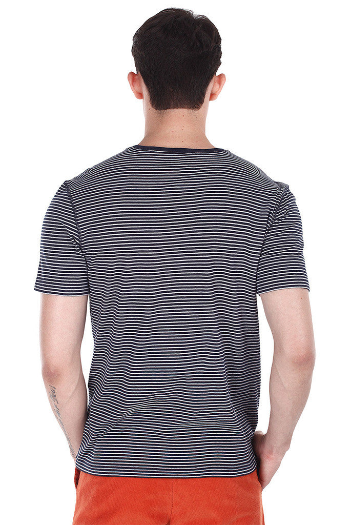 Melange Striped V Neck T-Shirt