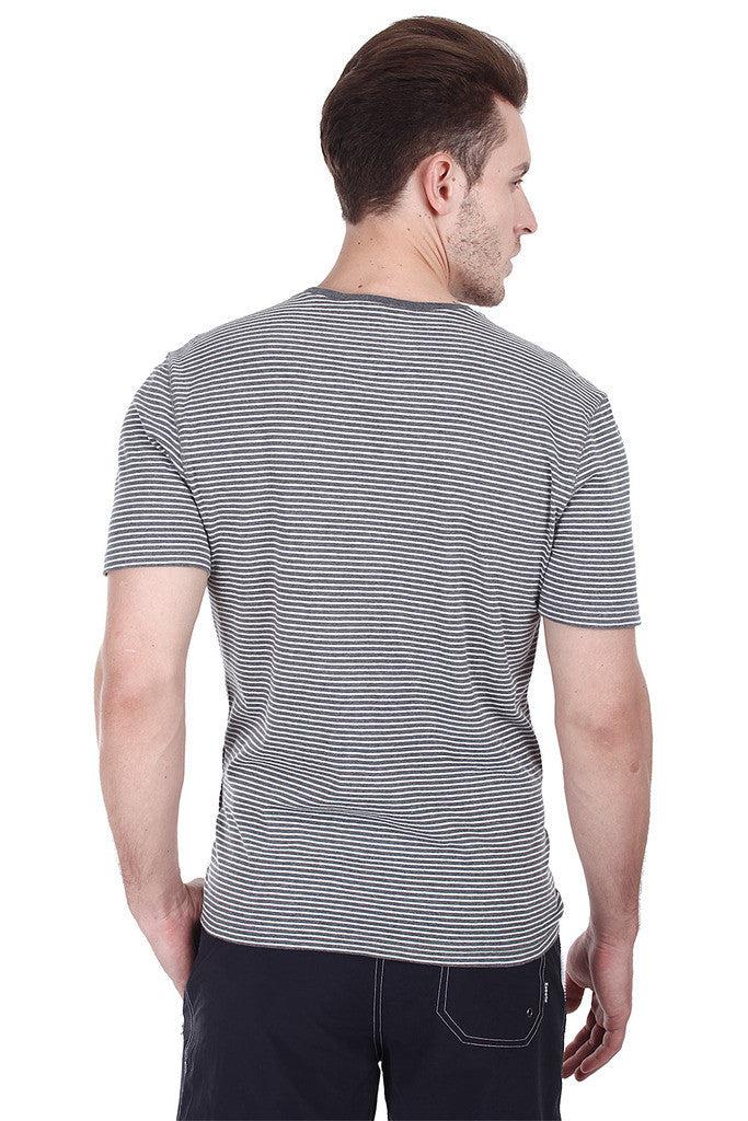 Melange Striped V Neck T-Shirt