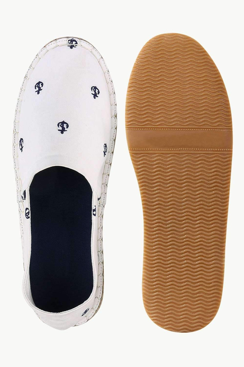 Mens Beige Anchor Espadrilles