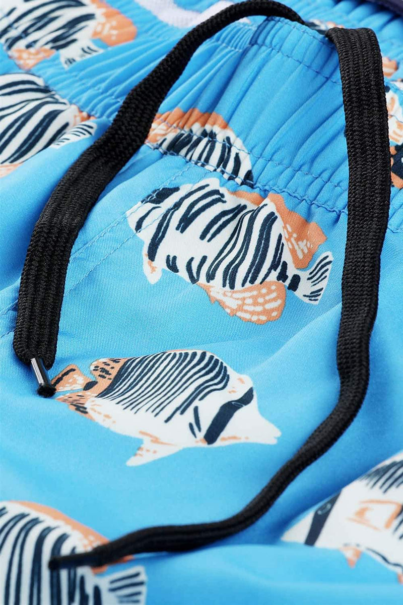 Mens Fish Print Quickdry Swimshorts