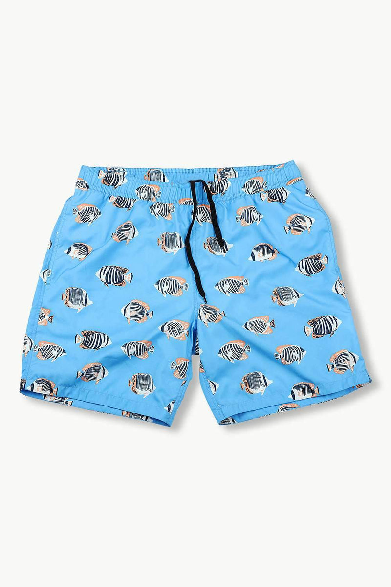 Mens Fish Print Quickdry Swimshorts