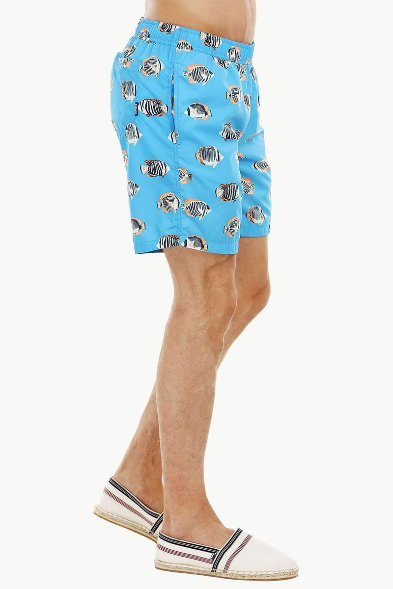 Mens Fish Print Quickdry Swimshorts