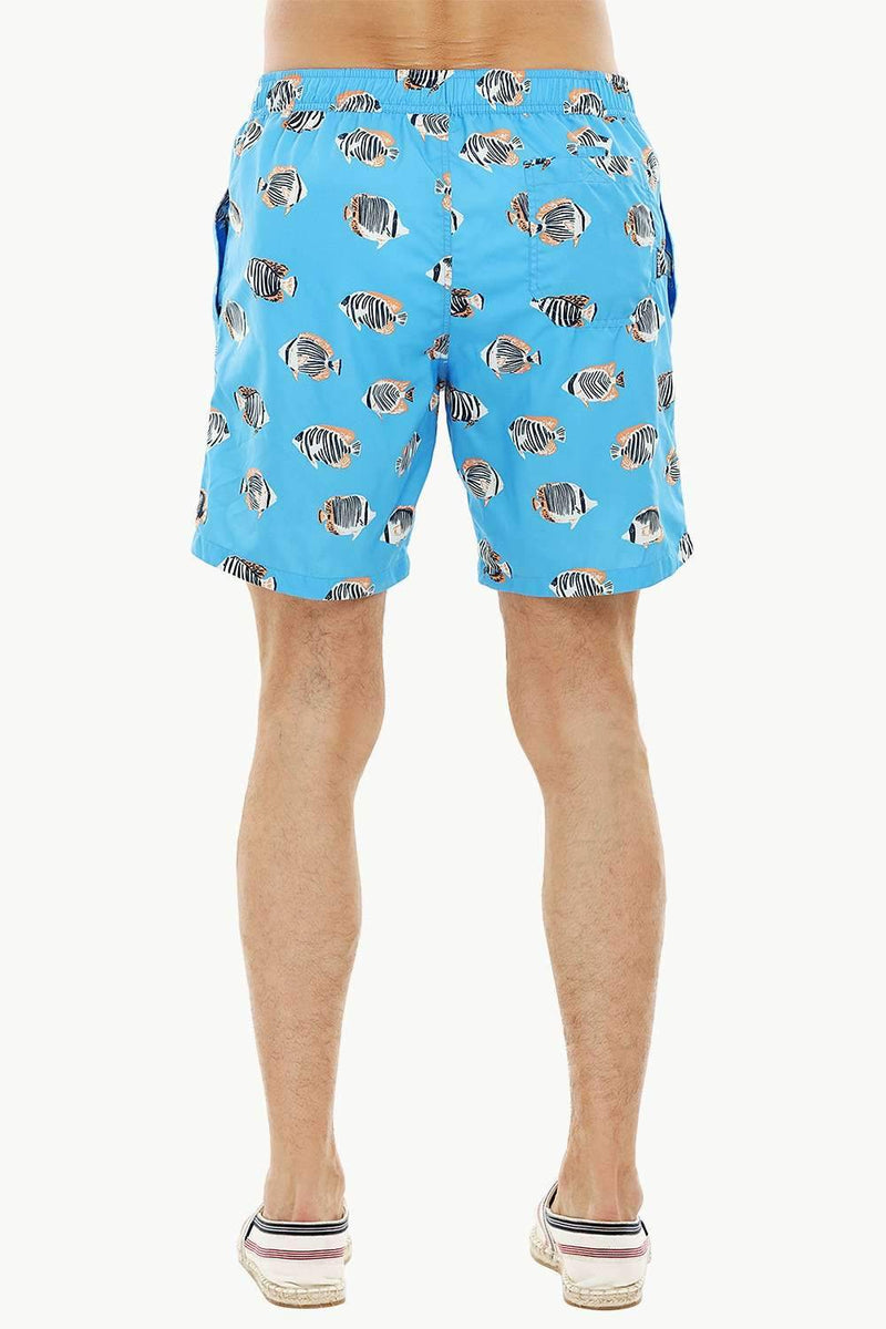 Mens Fish Print Quickdry Swimshorts