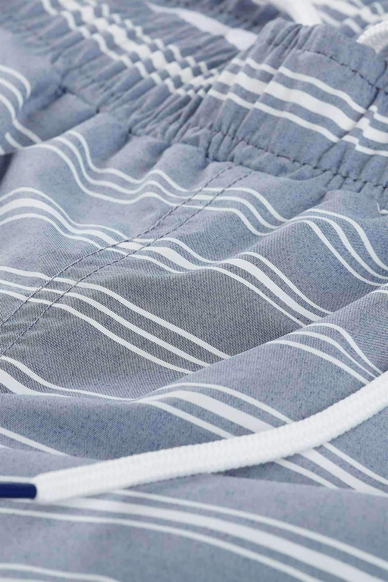 Mens Grey Stripe Quickdry Swimshorts