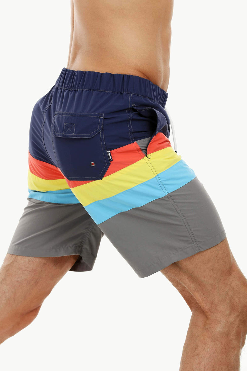 Mens Sporty Multicolour Quickdry Swimshorts