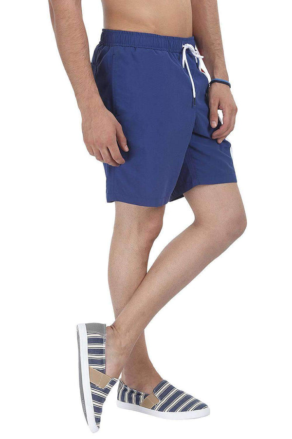 Quick Dry Swim Shorts With Stripes On One Side