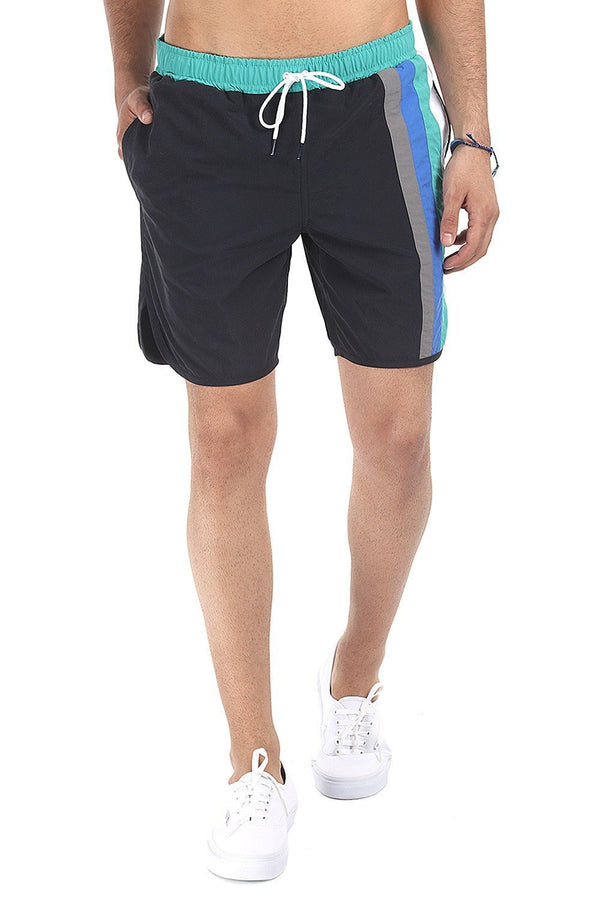 Multi-Colour Racing Stripes Swim Shorts