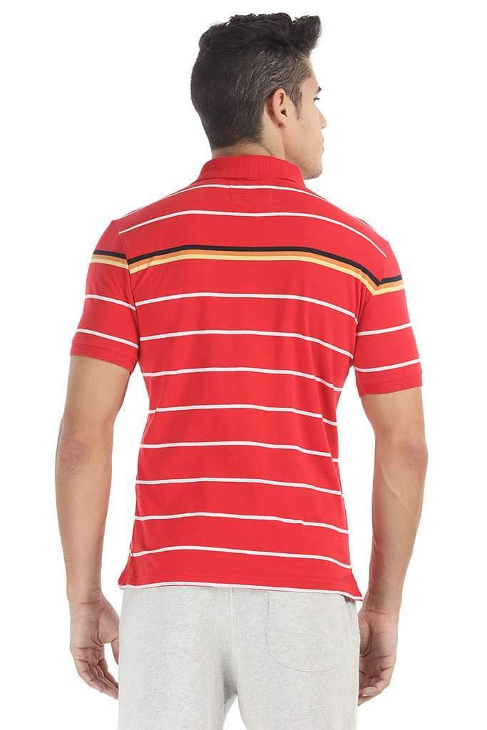 Multi Flat Stripe Heather Polo