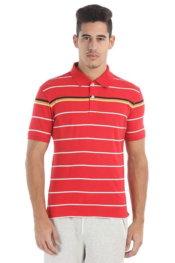 Multi Flat Stripe Heather Polo