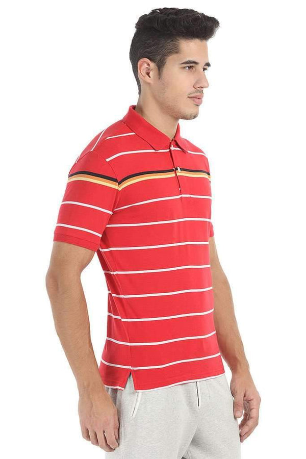 Multi Flat Stripe Heather Polo