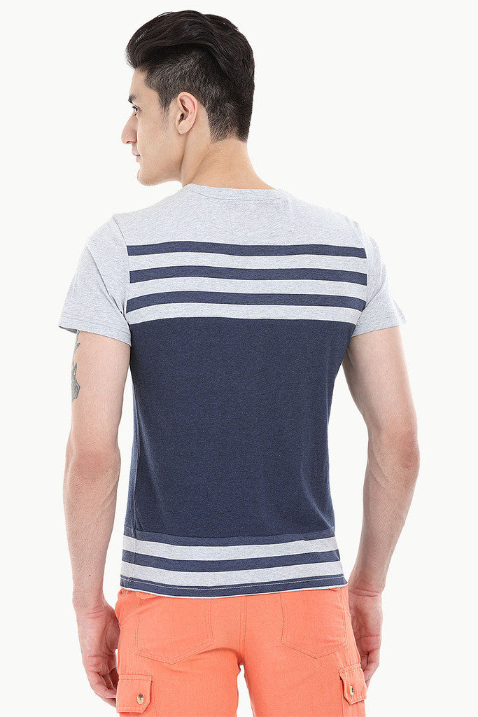 Navy And Grey Stripe Tee