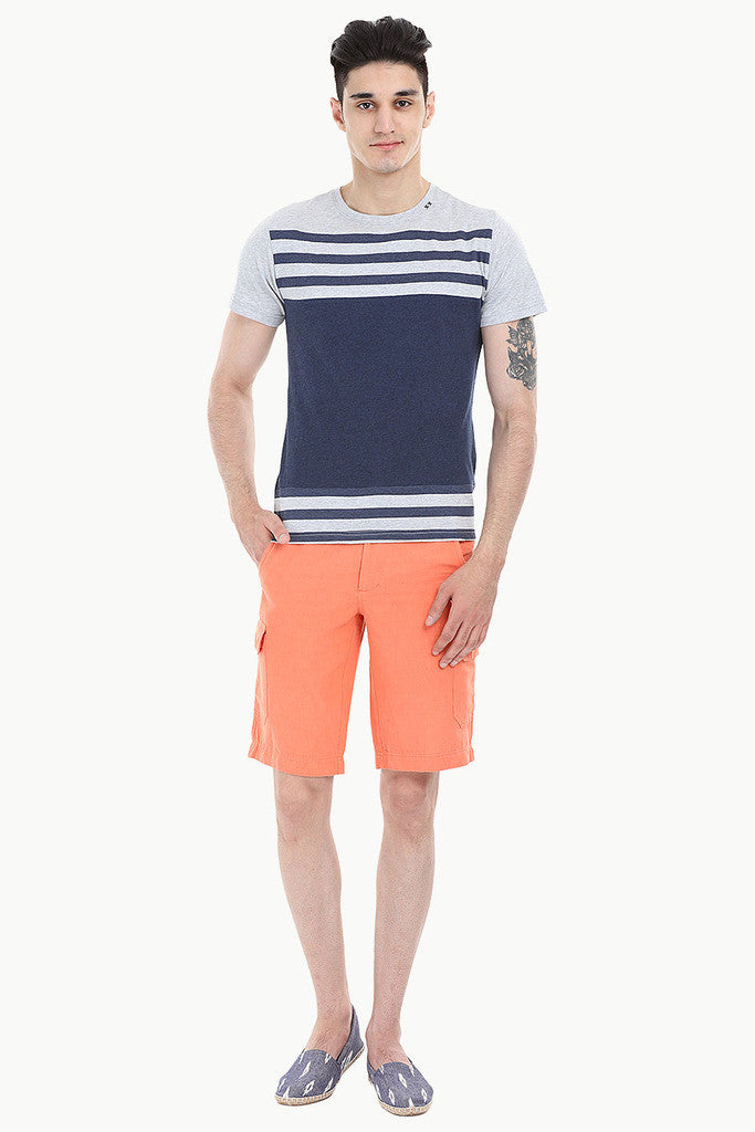 Navy And Grey Stripe Tee