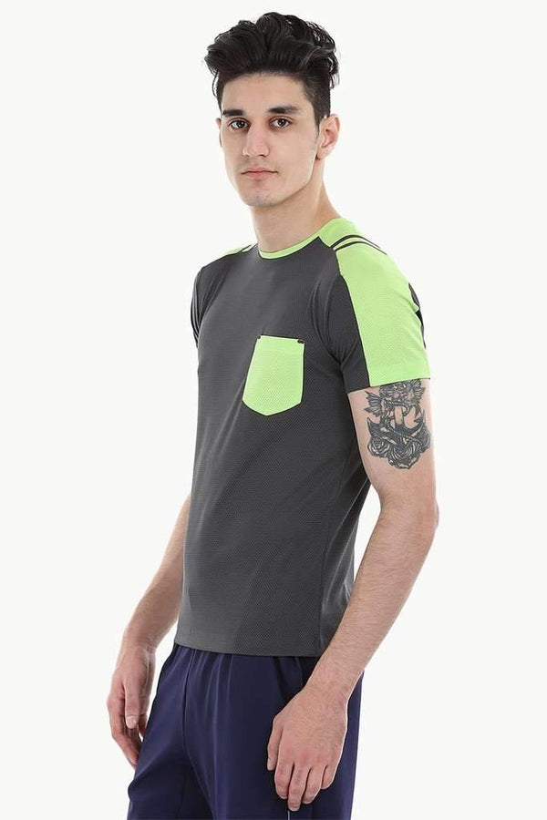 Neon Contrast Panel Performance Wear With Seamless Detail