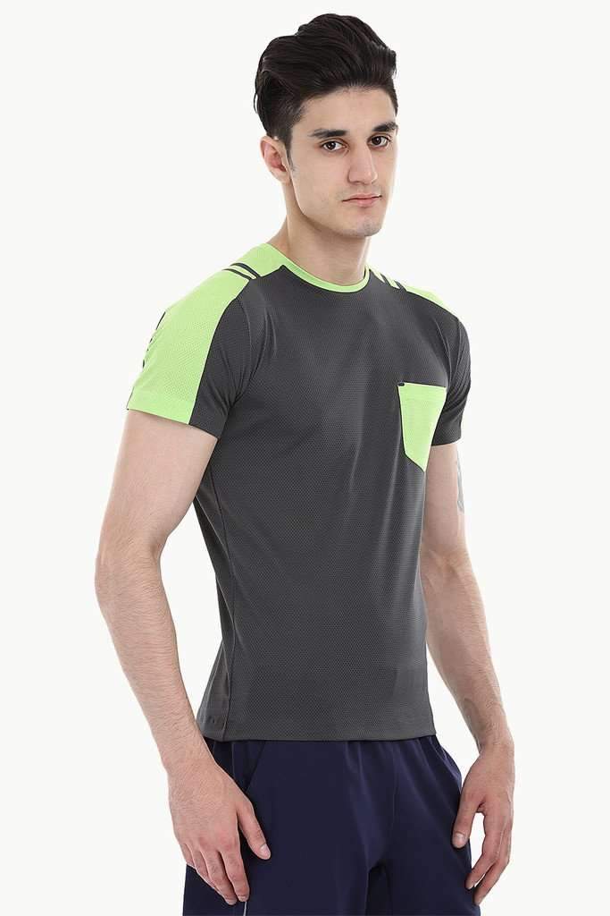 Neon Contrast Panel Performance Wear With Seamless Detail