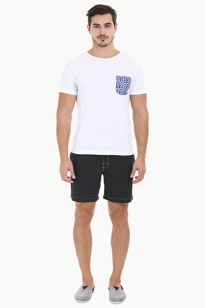 Nylon Printed Pocket Short Sleeve Tee