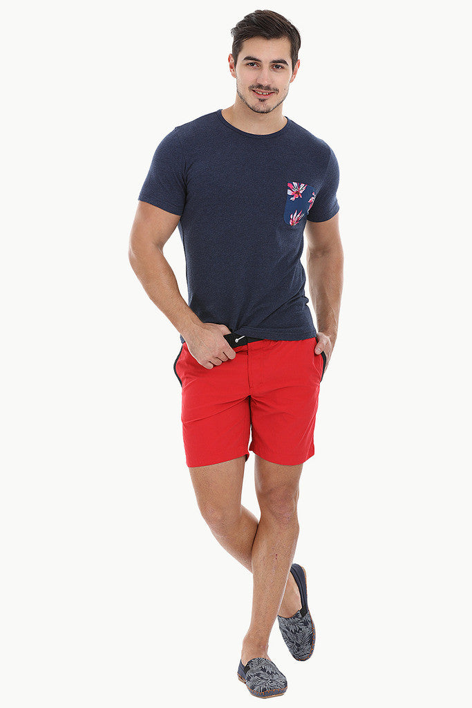 Nylon Printed Pocket Short Sleeve Tee