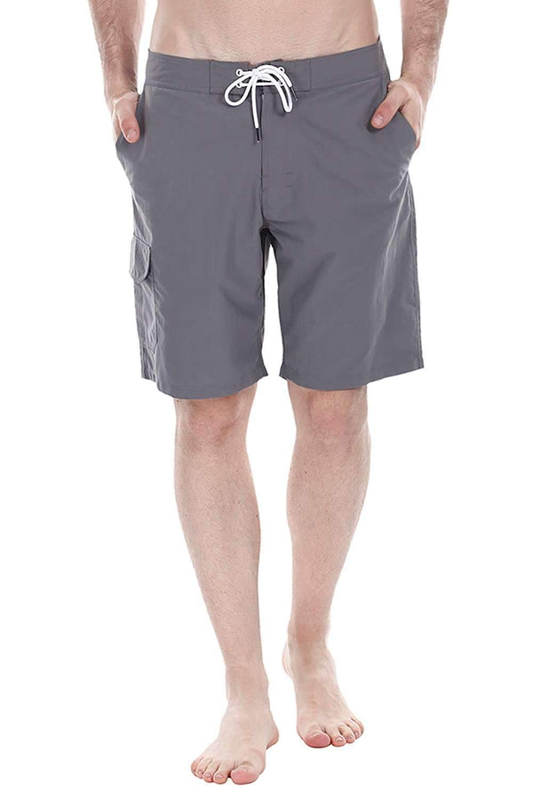 Nylon Quick Dry Swim Boardshorts With Side Cargo Pocket