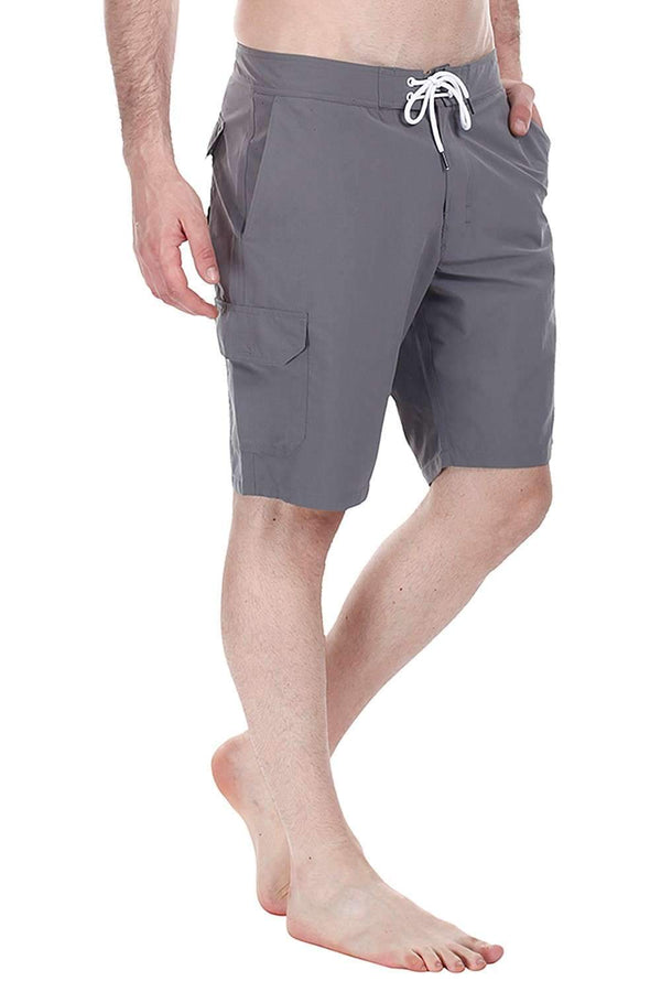 Nylon Quick Dry Swim Boardshorts With Side Cargo Pocket