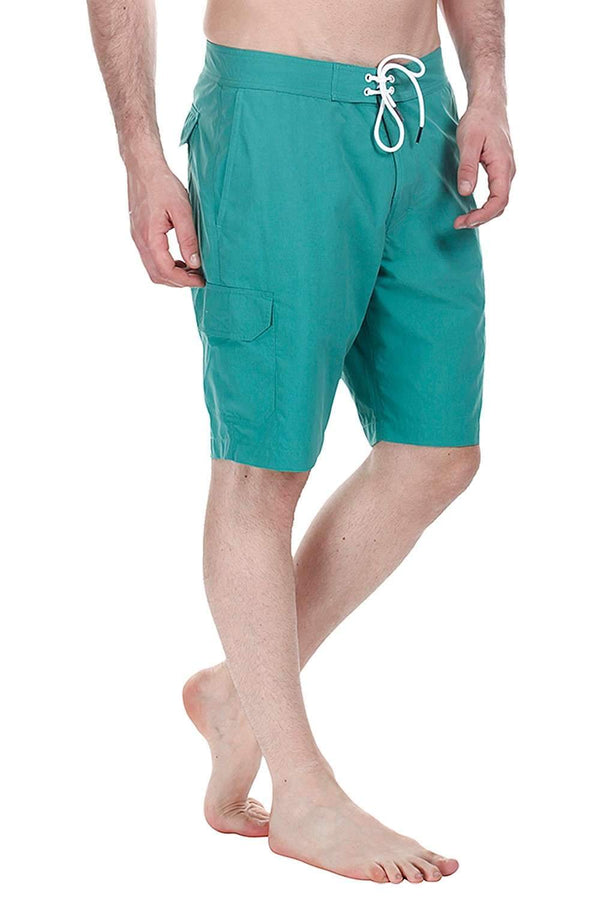 Solid Quick Dry Board Shorts With Side Pockets