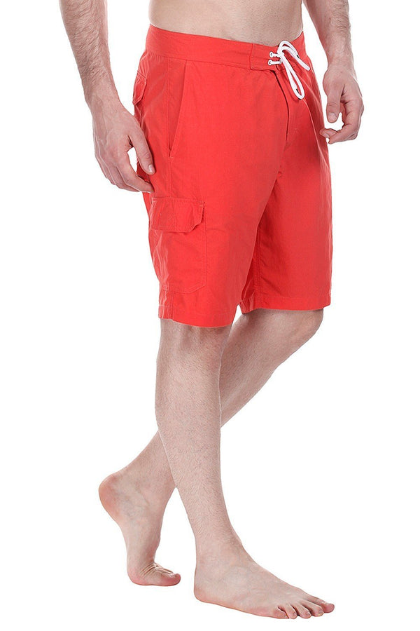 Nylon Quick Dry Swim Boardshorts With Side Cargo Pocket
