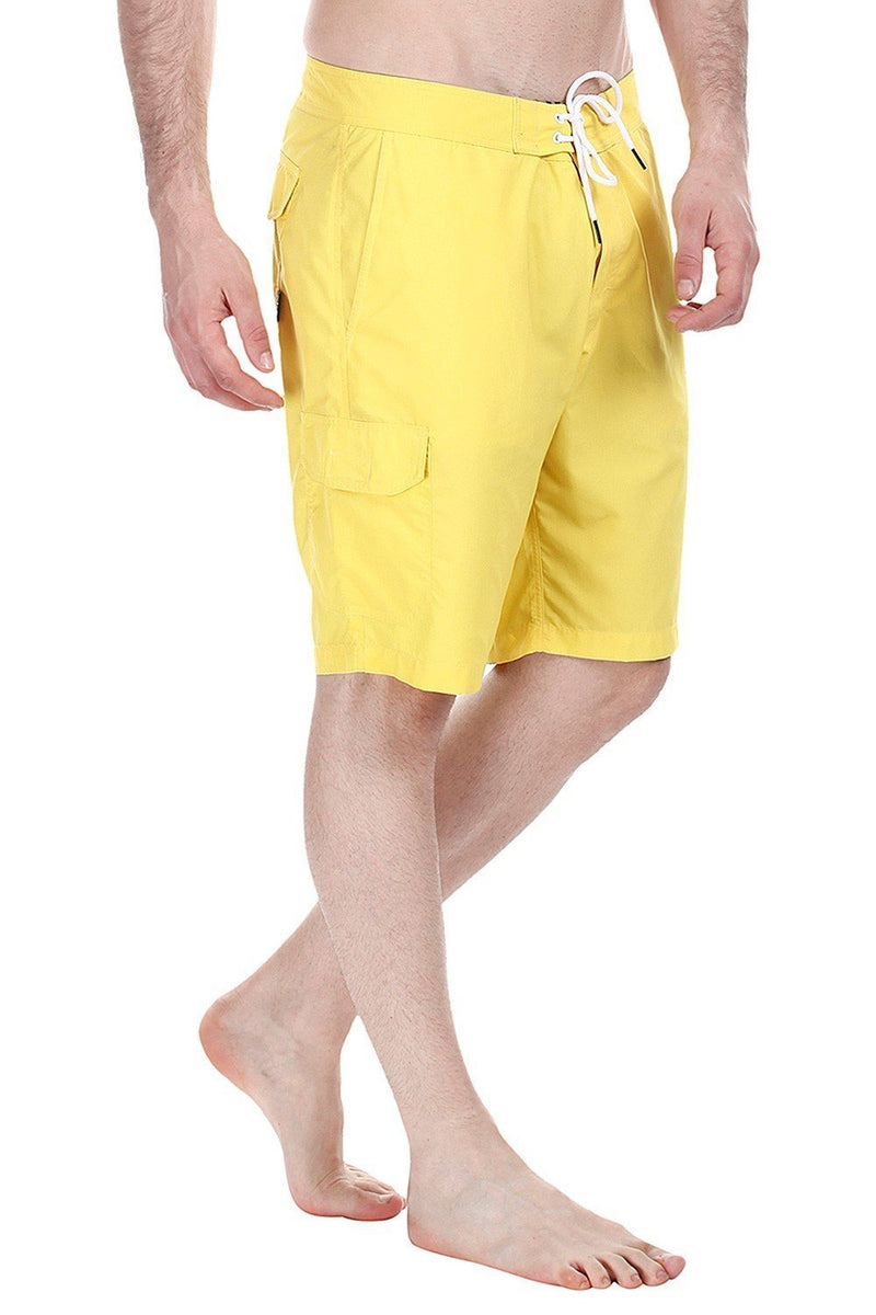 Nylon Quick Dry Swim Boardshorts With Side Cargo Pocket