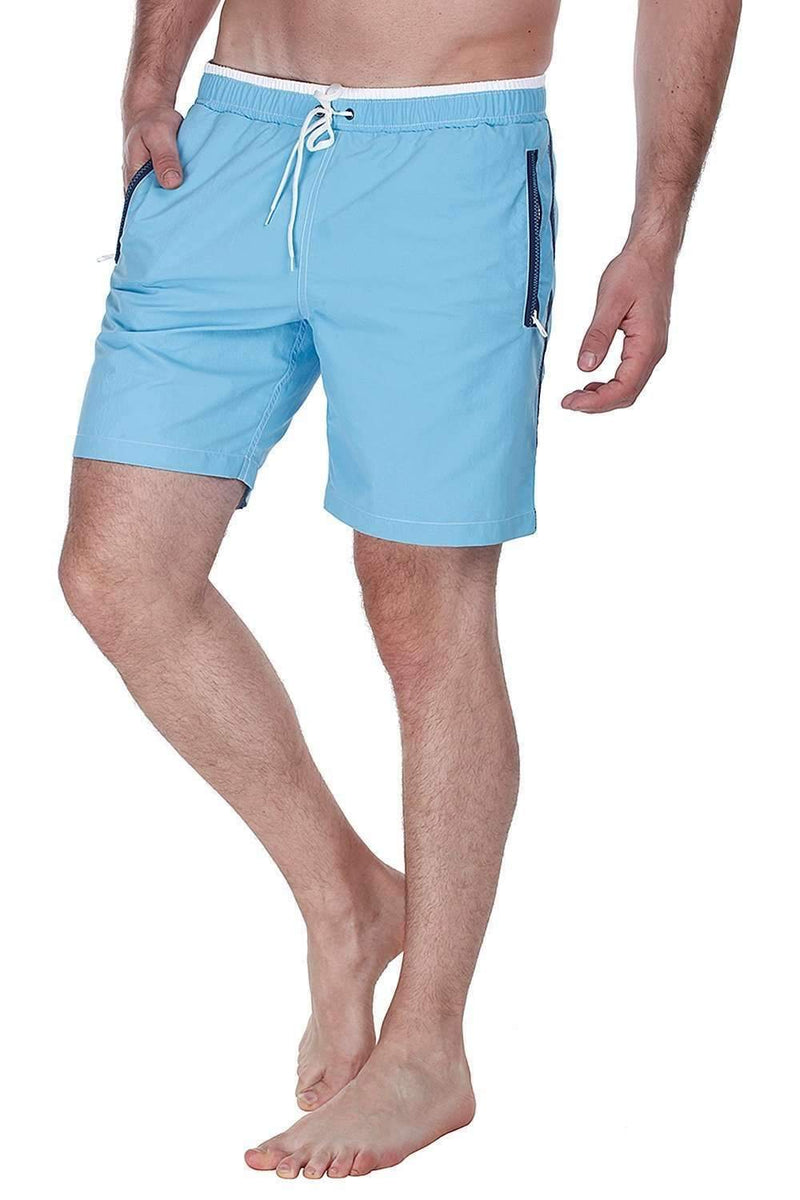 Swim shorts with zipper side pockets