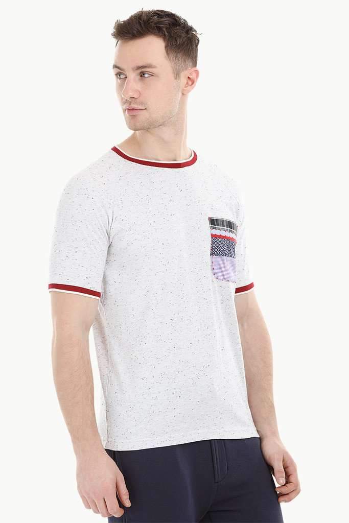 Oatmeal Contrast Pocket T-Shirt