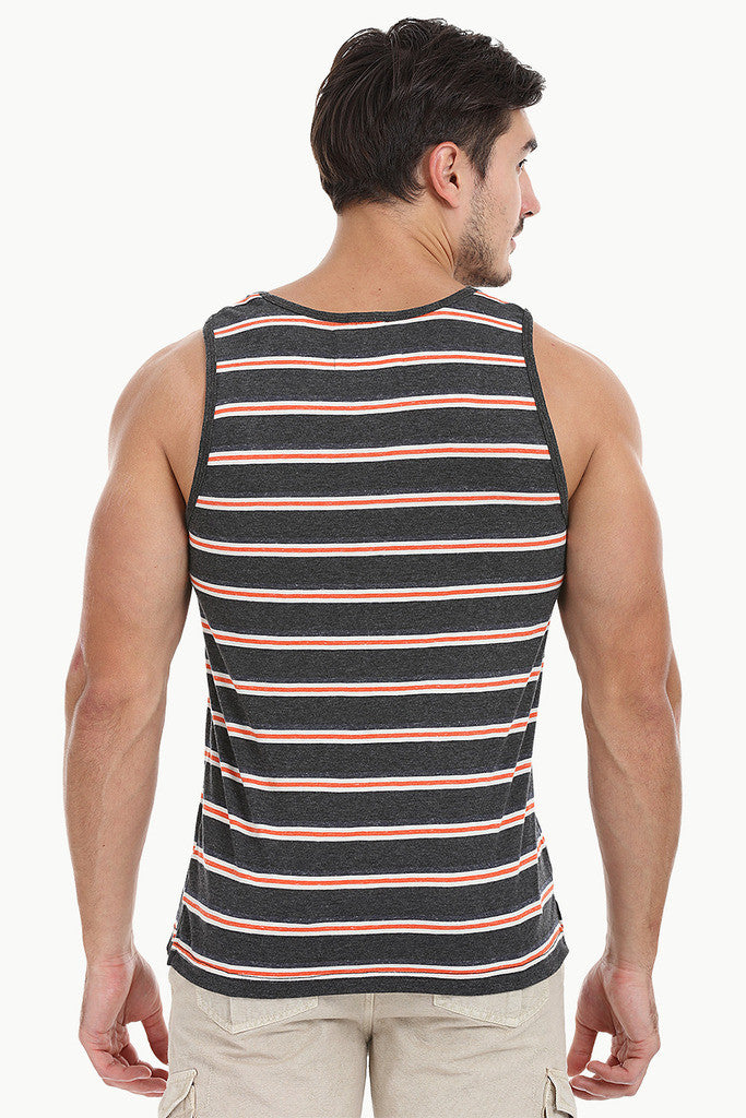 Orange And Grey Stripe Tank