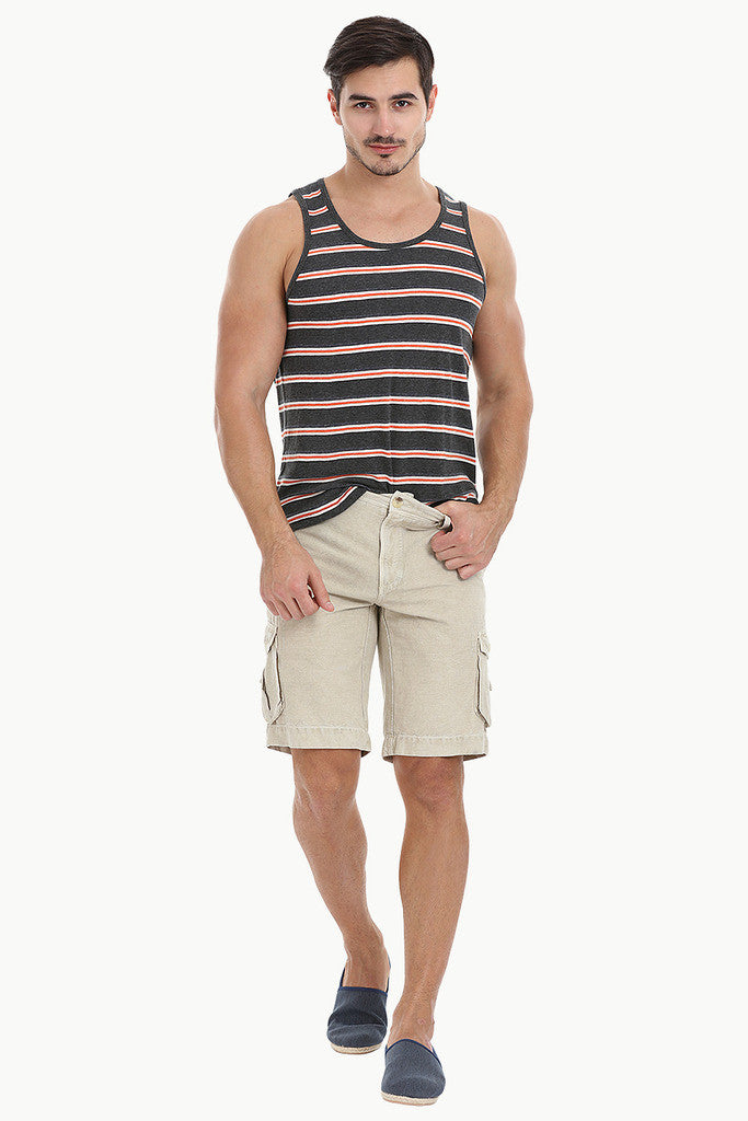 Orange And Grey Stripe Tank